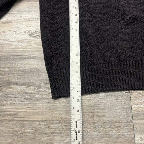 Eddie Bauer Charcoal Gray Mens L Quarter Zip Mock Neck Minimalist Cotton Sweater - Picture 7 of 11